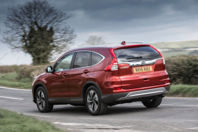 Обои картинки фото автомобили, honda, cr-v, красный, 2015г, rm, uk-spec