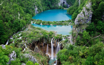 Картинка plitvice+lakes croatia природа водопады plitvice lakes