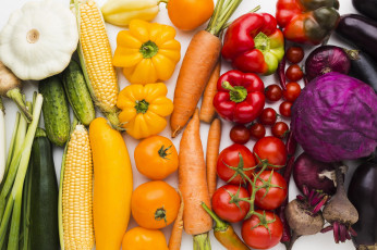 обоя еда, овощи, кукуруза, огурцы, перец, помидоры, капуста