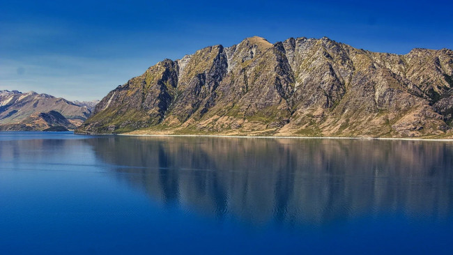 Обои картинки фото lake hawea reflections, new zealand, природа, реки, озера, lake, hawea, reflections, new, zealand