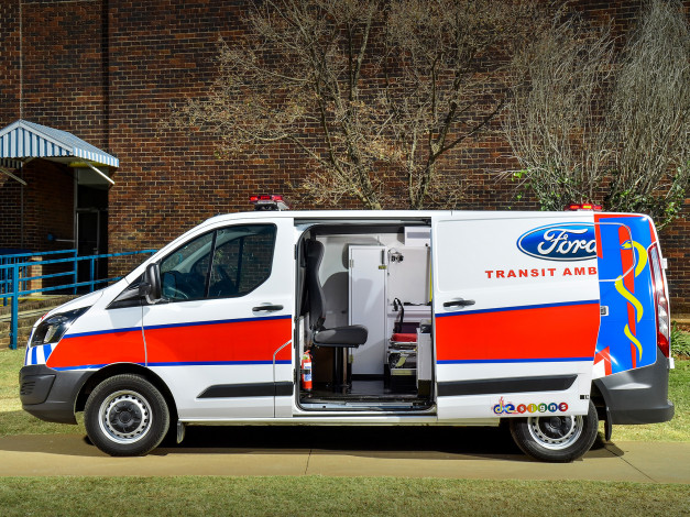 Обои картинки фото автомобили, скорая помощь, ford, transit, custom, ambulance, 2014г