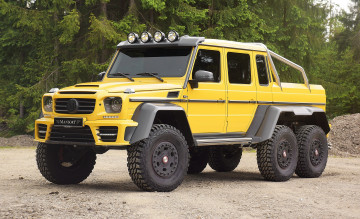 обоя автомобили, mercedes-benz, 6x6, amg, g, 63, mansory, w463, 2015г, желтый