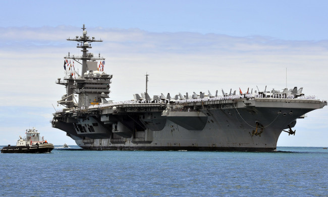 Обои картинки фото uss carl vinson, корабли, авианосцы,  вертолётоносцы, флот, боевой