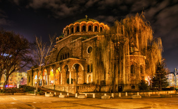 Картинка cathedral+sveta+nedelya+-+sofia города -+католические+соборы +костелы +аббатства храм огни ночь