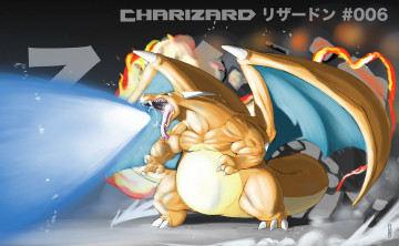 Картинка аниме pokemon монстр charizard дракон покемон