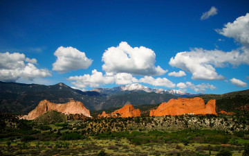 Картинка природа горы облака небо прерия скалы