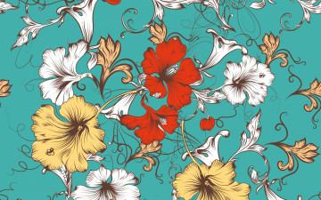 Картинка векторная+графика цветы+ flowers pattern цветы вектор design floral текстура