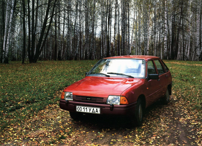 Обои картинки фото иж- 2126, автомобили, москвич, иж-, 2126, ода, автомобиль, красный, лес