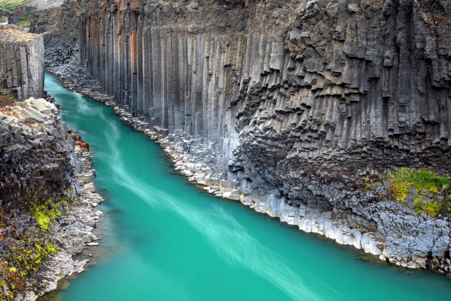 Обои картинки фото stuolagil canyon, iceland, природа, реки, озера, stuolagil, canyon
