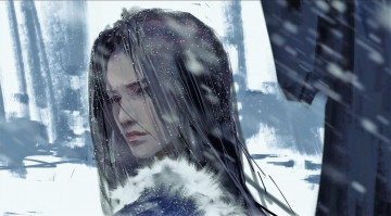 Картинка фэнтези _ghost+blade+ +призрачный+клинок лицо снег