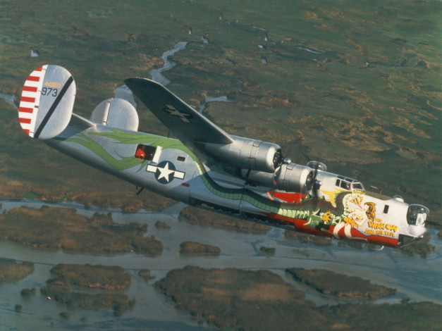 Обои картинки фото авиация, боевые, самолёты, consolidated b-24 liberator