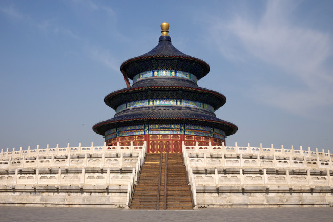 Обои картинки фото храм, неба, пекин, китай, города, буддистские, другие, храмы, лестница, пагода