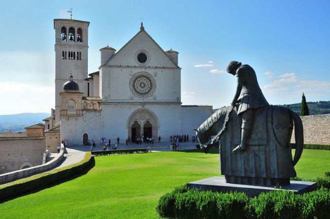 Обои картинки фото the, papal, basilica, of, st, francis, assisi, города, католические, соборы, костелы, аббатства, италия