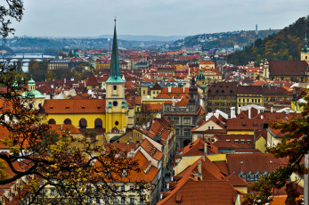 Картинка города прага Чехия крыши