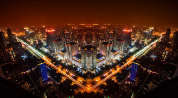обоя beijing, china, города, пекин, китай, ночной, город, панорама