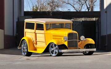 обоя 1932 ford woody wagon street rod, автомобили, custom classic car, ford