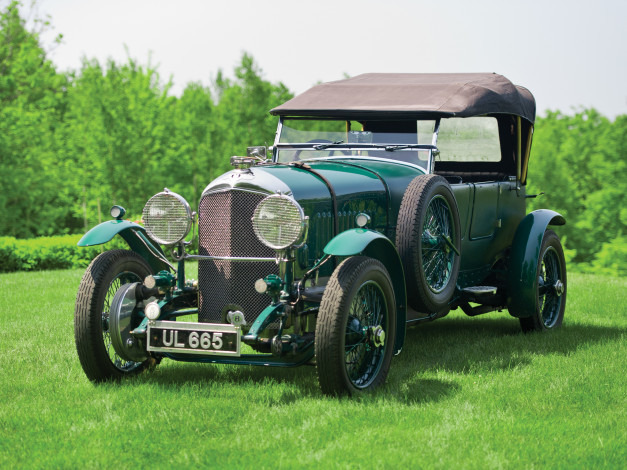 Обои картинки фото bentley 4 &, 189,  litre vanden plas open tourer 1929–30, автомобили, классика, bentley, ретро, зеленый