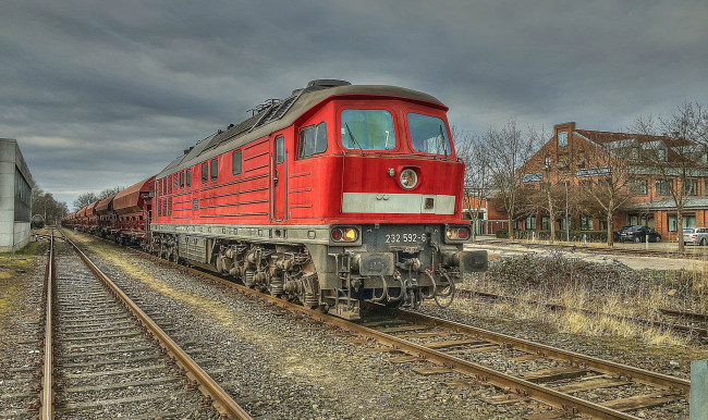 Обои картинки фото техника, поезда, состав, дорога, железная, локомотив, рельсы