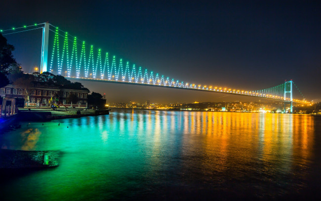 Обои картинки фото босфорский мост,  стамбул,  турция, города, стамбул , турция