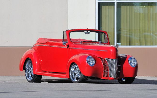 Обои картинки фото 1940 ford cabriolet street rod, автомобили, custom classic car, ford