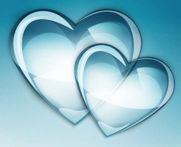 Обои картинки фото 3д графика, романтика , romantics, сердечки, пара, любовь, голубой, фон