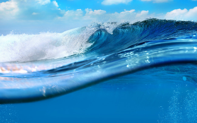 Обои картинки фото природа, вода, море, волна, океан, splash, sky, blue, sea, wave, ocean