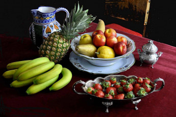 Картинка еда натюрморт посуда фрукты