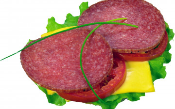 Картинка еда бутерброды +гамбургеры +канапе помидор салями салат сыр