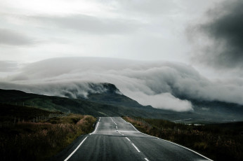 Картинка природа дороги дорога united kingdom tote scotland туман