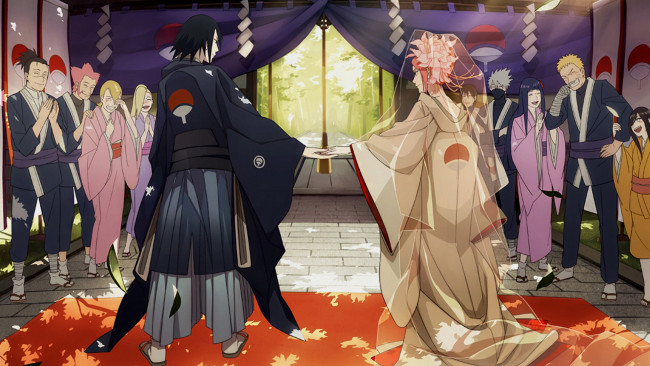 Обои картинки фото аниме, naruto, свадьба