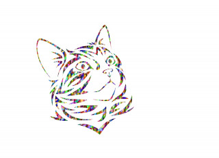 Картинка векторная+графика животные+ animals кот морда