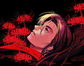 Картинка аниме mo+dao+zu+shi вэй усянь лицо цветы вода слеза