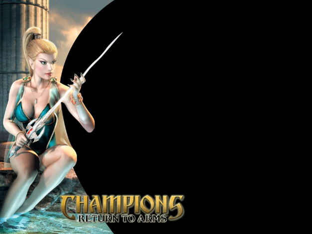 Обои картинки фото видео игры, champions,  return to arms, девушка, эльфийка, меч