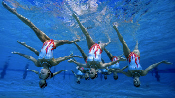 Картинка спорт водный девушки синхронное плавание