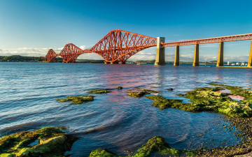 обоя forth, bridge, edinburgh, scotland, города, эдинбург, шотландия, конструкция, залив, форт-бридж