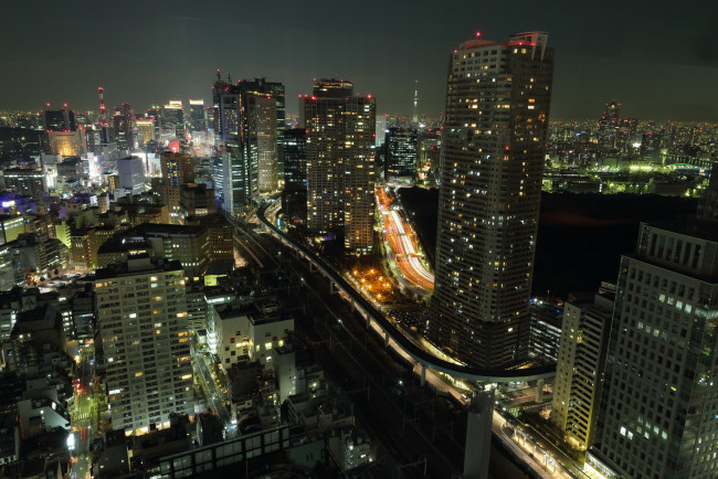 Обои картинки фото города, токио, Япония, ночь, огни
