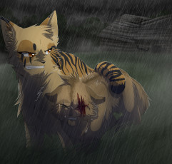 Картинка рисованные животные +сказочные +мифические зверь дождь