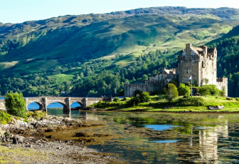 Картинка города замок+эйлен+донан++ шотландия мост замок