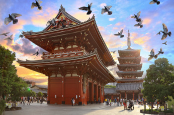 обоя japan - asakusa kanon temple, города, - буддийские и другие храмы, храм, площадь
