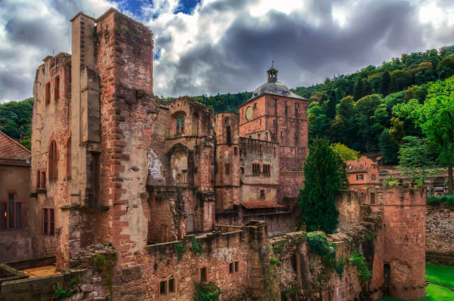 Обои картинки фото castillo de heidelberg, города, замки германии, простор