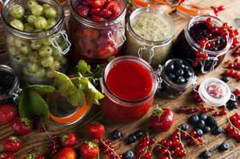 Картинка еда фрукты +ягоды клубника смородина крыжовник