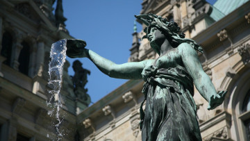 обоя города, - фонтаны, вода, фонтан, германия, статуя
