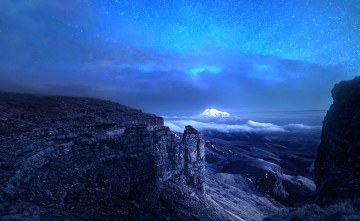 Картинка плато+бермамыт +карачаево-черкесская+республика природа горы облака скалы небо