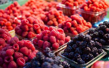 Картинка еда фрукты +ягоды ежевика малина ягоды
