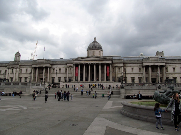 Обои картинки фото national art gallery, trafalgar square, города, лондон , великобритания, trafalgar, square, national, art, gallery
