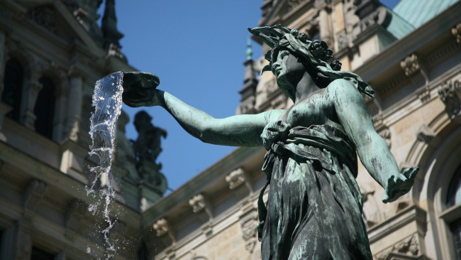 Обои картинки фото города, - фонтаны, вода, фонтан, германия, статуя