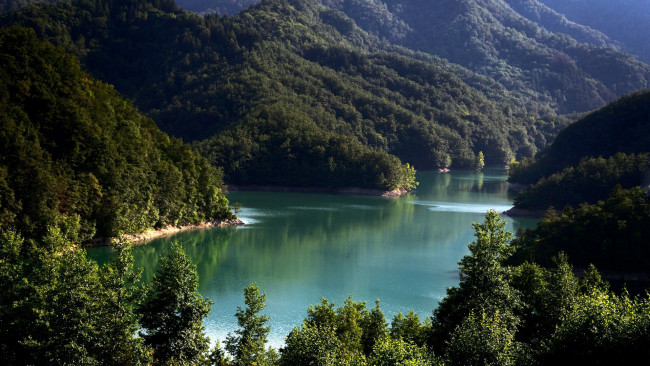 Обои картинки фото природа, реки, озера, лес, озеро, горы