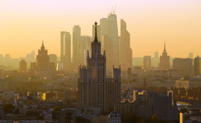 Обои картинки фото города, москва , россия, панорама, дома, город, здания