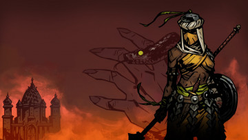Картинка видео+игры darkest+dungeon девушка оружие рука змея дворец