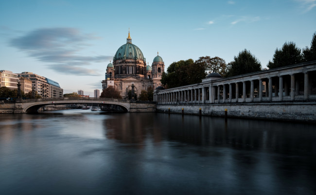 Обои картинки фото города, берлин , германия, река, мост, собор